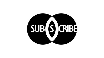 subscribe emblem, black isolated silhouette