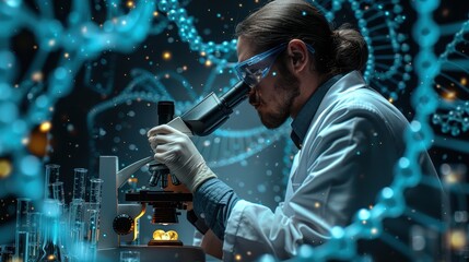 Advanced Genetic Research in High-Tech Laboratory Setting