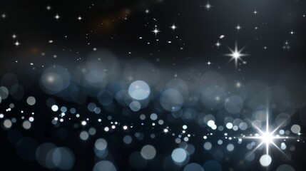 A black background with a lot of stars and a bright light shining on them