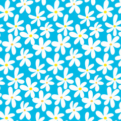 Cute seamless pattern with flowers. Funny floral print. floral background white scattered flowers.  Simple girly print. 