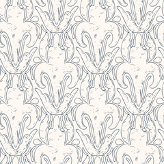 Black and white seamless pattern with arabesques  in a retro style. Vector illustration