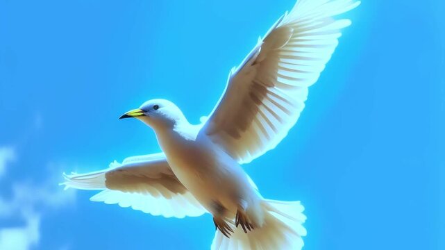 white dove flying in sky