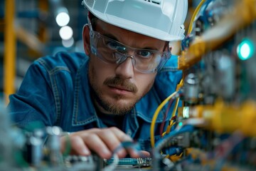 Electrical engineer testing a new circuit design, Engineer, meticulous and thorough