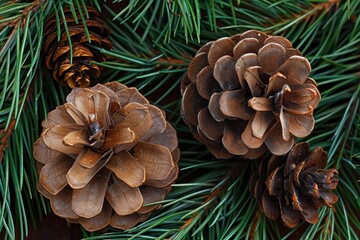 Pine Cones and Needles background