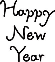 Happy New Year　手書き文字