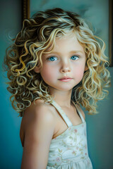 Fototapeta premium Portrait d'une jolie petite fille blonde