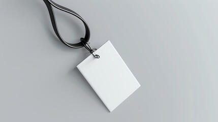 Blank ID Tag on Lanyard Mockup