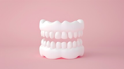 Fototapeta premium Minimalist 3D Clay Dental Teeth Model on Abstract Background