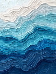 Obraz premium Smooth Flowing 3D Clay Textured Waves in Calming Gradient Palette