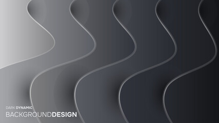 Abstract creative deep grayscale dynamic waves background