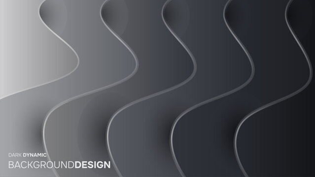 Abstract creative deep grayscale dynamic waves background