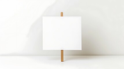 Blank Paper Mockup with Wooden Clothespin