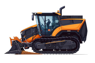 Obraz premium A side view of a modern forage harvester, showcasing its cutting mechanism and structure.