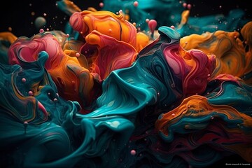 A vibrant abstract organic form that blends fluid, realistic, and fantastical elements