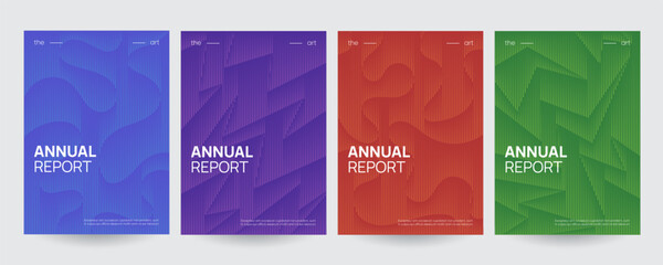 Minimal covers design. Geometric halftone gradient patterns. Eps10 vector.