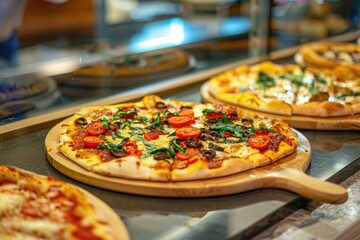 Delicious assortment of pizzas ready to be customized and enjoyed.