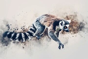 Obraz premium A mongoose in full gallop across the wild, showcasing its agility and hunting prowess.