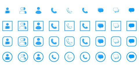 Contact Icon set vector, recommend on social media marketing, ad, blog , ui, ux, app. mobile app,