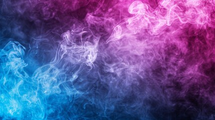 Fototapeta premium Swirling colorful smoke creates an abstract and artistic effect against a dark backdrop