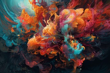 Obraz premium A vibrant abstract organic form that blends fluid, realistic, and fantastical elements