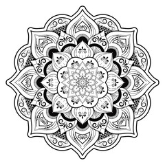 Flower And Vintage Ornament Mandala Design Vector File