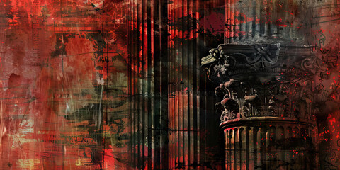 Forgotten Pillar: A close-up shot of the Republican Party platform, with emphasis on the key issues and values it stands for.