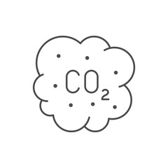 Carbon dioxide cloud line icon
