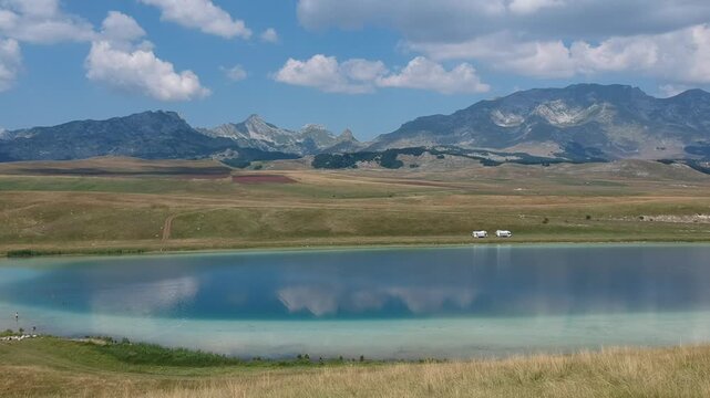 Aerial view of Vrazje lake in National Park Durmitor, Montenegro - raw file