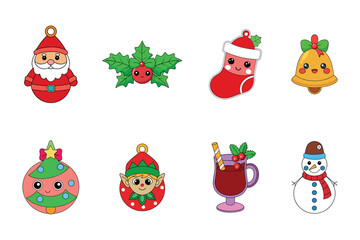 Christmas decoration elements vector  illustration