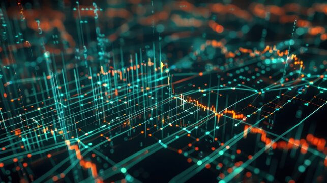 A detailed scatter plot depicting the upward trend between stock prices and trading volume, signifying heightened investor activity.