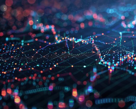 A detailed scatter plot highlighting the positive trend between stock prices and trading volume, indicating increased investor confidence.
