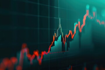 A minimalist image capturing a stock chart with a gradual upward slope, representing a steady rise in stock prices.