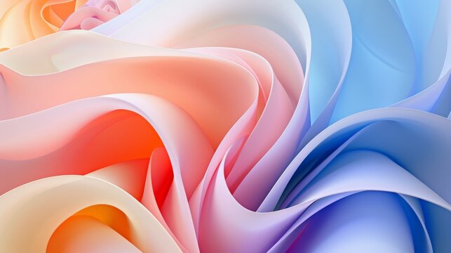 Digital background or wallpaper featuring pastel colored wavy shapes on an abstract background