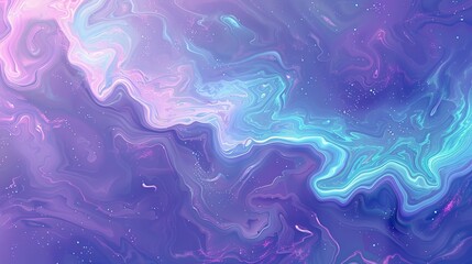 Vibrant wavy patterns in alcohol ink technique creating abstract fluid art on a purple background
