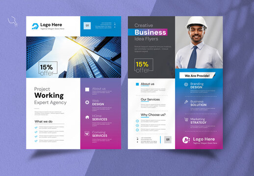 Corporate Flyers With Blue Accents Layout