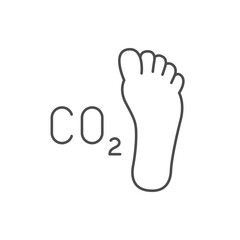 Carbon dioxide footprint line icon