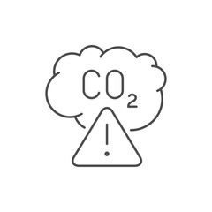 Carbon dioxide alert line icon