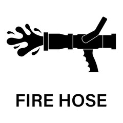 Fire Hose Nozzle Sign Symbol. Vector Illustration. 