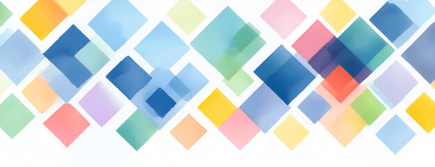 Abstract Watercolor Diamond Pattern on White Background