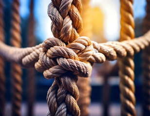  Teamwork Rope Concept- An illustration of a strong, diverse rope symbolizing teamwork and u_1(456)