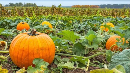 Obraz premium Pumpkin Patch in Autumn
