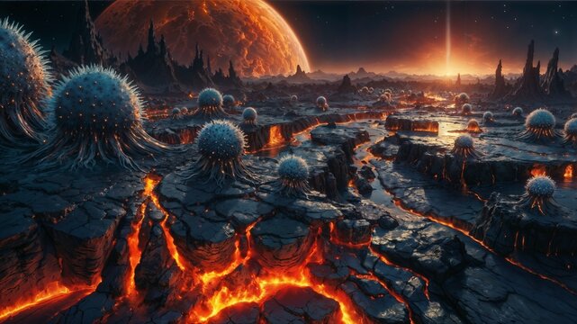 Magma Creatures of 55 Cancri e: Silicon-based life forms thriving on the molten surface of the super-Earth 55 Cancri e
