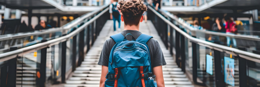 a child carrying a school bag, back to school, background, education,