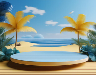 Obraz premium Abstract Minimal Display Podium for Product Showcase 3D Render