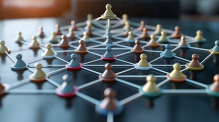 graphic image of corporate organization chart concept.