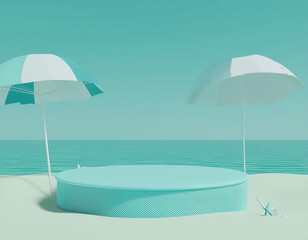 Abstract Minimal Display Podium for Product Showcase  3D Render