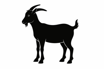 Goat silhouette icon symbol logo black design vector illustration,  Vector illustration, Goat silhouette. Goat black icon on white background.
