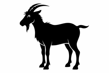 Goat silhouette icon symbol logo black design vector illustration,  Vector illustration, Goat silhouette. Goat black icon on white background.
