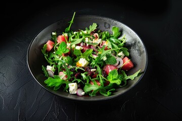 Tasty Mix of Fresh Herbs Greens and Cheese