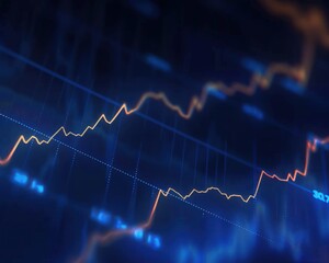 Naklejka premium Detailed line graph showcasing consistent stock price growth, indicating promising investment opportunities.